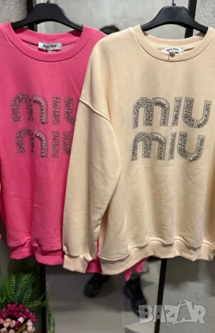 овърсайз памучна блуза miu miu 