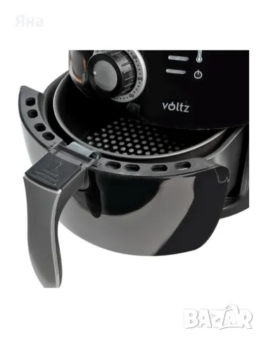 Фритюрник AirFryer, 1600W, 3л., Горещ въздух, Таймер, до 200°C, Черен, снимка 5 - Фритюрници - 47979236