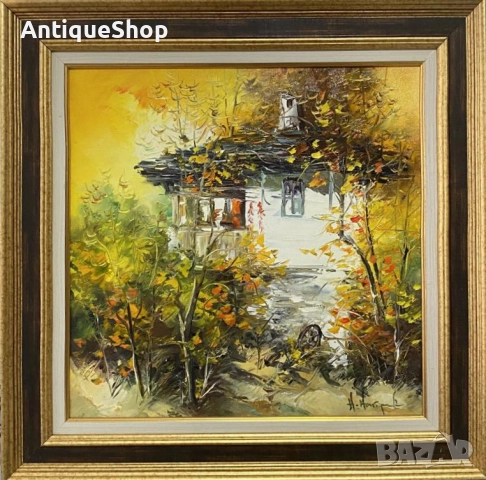 Есен, стара къща, картина, масло, Найден, Найденов, художник, Ловеч