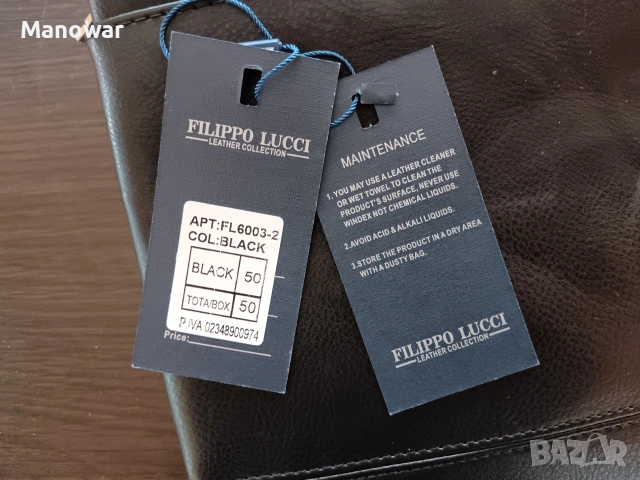 Мъжка кожена чантичка Filippo Lucci, снимка 4 - Чанти - 53414902
