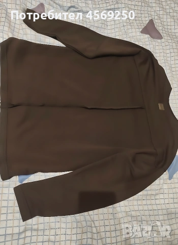 Мъжка черна блуза с дълъг ръкав и декоративен шев – Размер М, снимка 2 - Блузи - 53850431