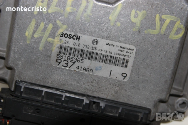 Моторен компютър Alfa Romeo 147 (2000-2010г.) 0281010332 / 0 281 010 332 / 55185365 / 93741ААА, снимка 2 - Части - 53028434