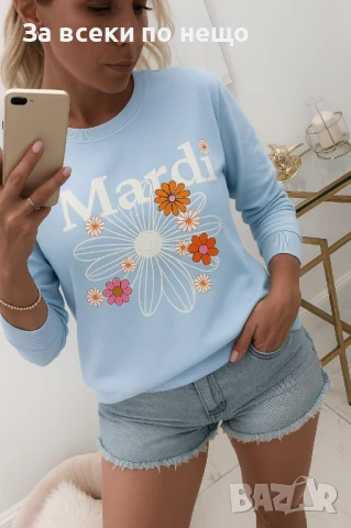 Дамска Памучна Блуза С Дълъг Ръкав - Налични Различни Цветове Код A839, снимка 5 - Блузи с дълъг ръкав и пуловери - 51389078