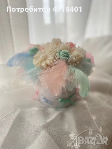 Букети в кутия от соев восък, снимка 4 - Подаръци за жени - 53215882