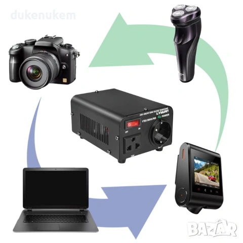 Трансформатор за напрежение 500VA/500W,  110V-220V, тороидален конвертор, снимка 7 - Друга електроника - 53372591