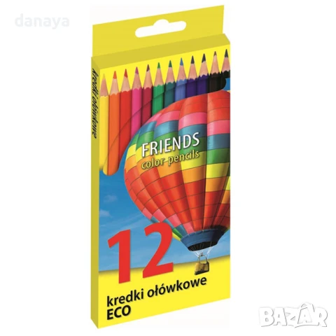 6012 Цветни моливи Friends Color Pencils ECO, 12 цвята, снимка 3 - Ученически пособия, канцеларски материали - 51078476