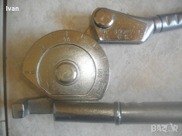 ф14мм Нов Немски Ръчен Тръбогиб-Уред За Огъване Меки/Полутвърди Тръби-Радиус 45мм/Огъване 0-180 Град, снимка 11 - Други инструменти - 44668007