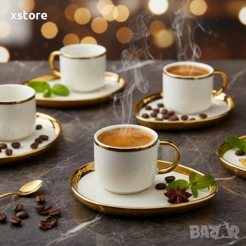 Луксозен сервиз за кафе, снимка 3 - Сервизи - 52697363