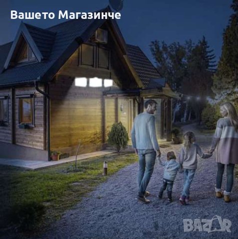 Тройна соларна лампа 171 LED, водоустойчива, регулиране на ъгъла, дистанционно, снимка 11 - Външни лампи - 39146562