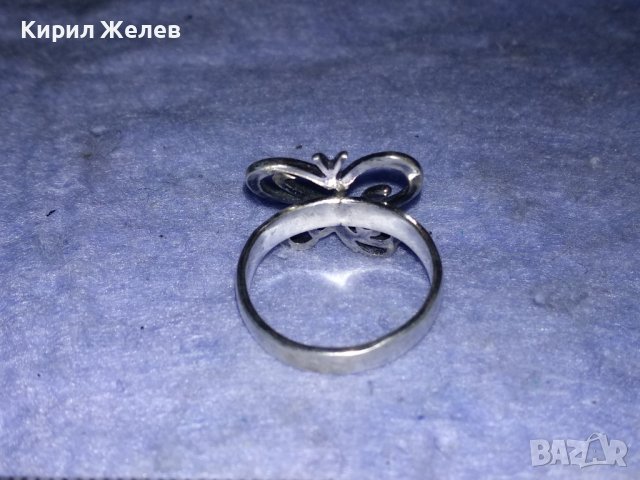 ПРЕКРАСЕН ФИГУРАЛЕН АЖУРЕН СРЕБЪРЕН АРТ ПРЪСТЕН ПЕПЕРУДА СРЕБРО 925 ПРОБА 38247, снимка 7 - Пръстени - 40920528