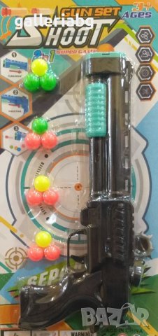 Пушка-помпа с топчета и мишена 