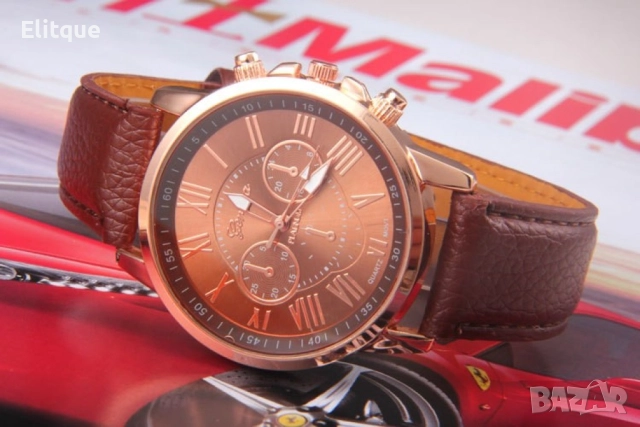 Дамски кварцов часовник с к. верижка, различни цветове Цвят на часовника: бял, лилав, син, черен, ро, снимка 4 - Дамски - 52819431