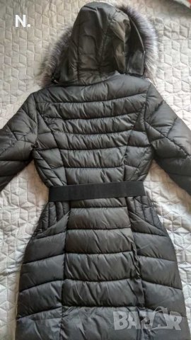 Зимно яке с пух, качулка и кожа , снимка 8 - Якета - 34733998
