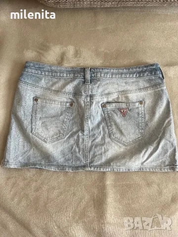 Къса оригинална дънкова пола на Guess/Гес-26номер, снимка 2 - Поли - 50296268