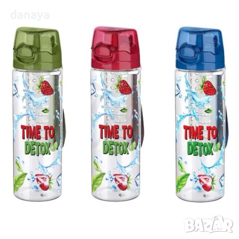 4088 Бутилка за вода с инфузер за плодове Detox, 700мл