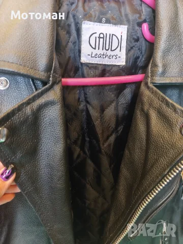 Черно кожено яке Gaudi Leathers, S, снимка 4 - Якета - 56268592