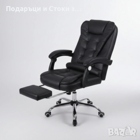 Ергономичен въртящ се офис стол с масаж и поставка за крака, снимка 5 - Столове - 53238602