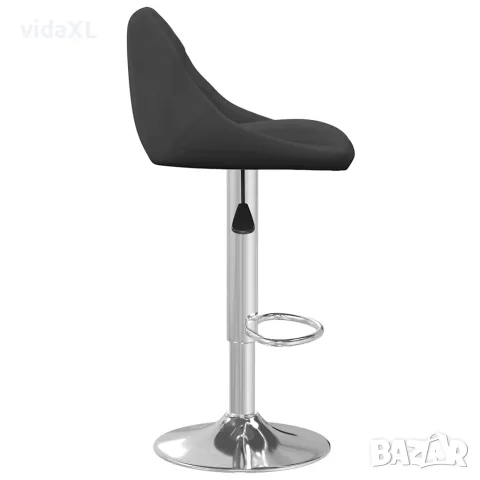 vidaXL Бар табуретки, 2 бр, черни, кадифе, снимка 5 - Столове - 56147143