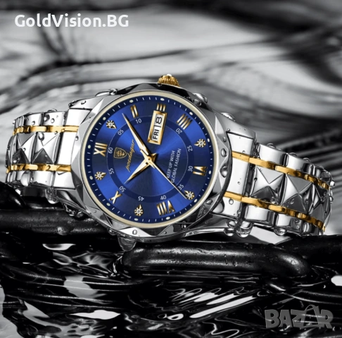 Мъжки часовник – POEDAGAR – SILVER GOLD 615 + ПОДАРЪК, снимка 2 - Мъжки - 53206459