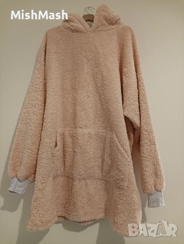 Плюшено розово худи/суитшърт