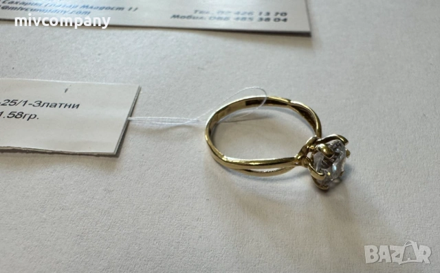 Златен пръстен 1.58гр., снимка 6 - Пръстени - 53496596