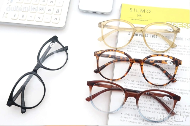 Комплект 3 броя очила за четене, +3.00, кръгли рамки, пружинни панти, снимка 5 - Слънчеви и диоптрични очила - 53071013