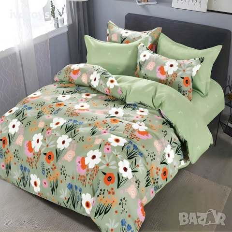 Двулицево спално бельо с ластик, 6 части - Модел WS17511, снимка 1