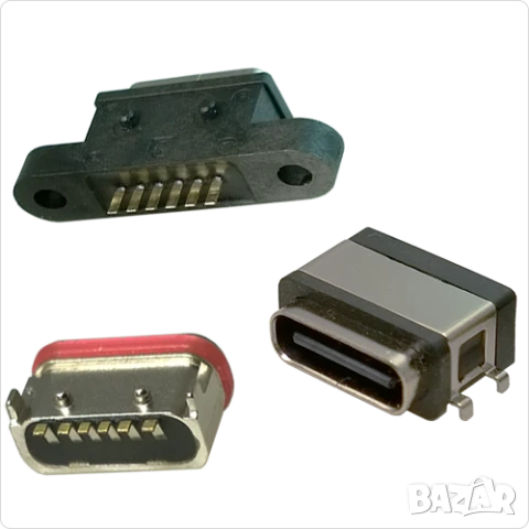 Букса конектор USB Type-C  6 , 4 , 2 pin , Waterproof IP67-IP68  panel mount connector,панелен  монт