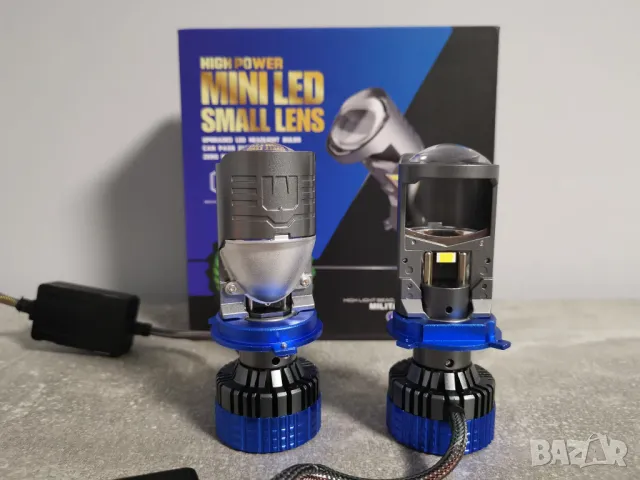 LED мини проектори H4 за основни фарове с лупа, снимка 3 - Аксесоари и консумативи - 47730834