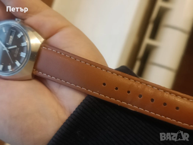 Мъжки автоматичен часовник Mirexal Superautomatic „Chocolate Sunburst“ – Swiss Vintage, снимка 8 - Мъжки - 53231228