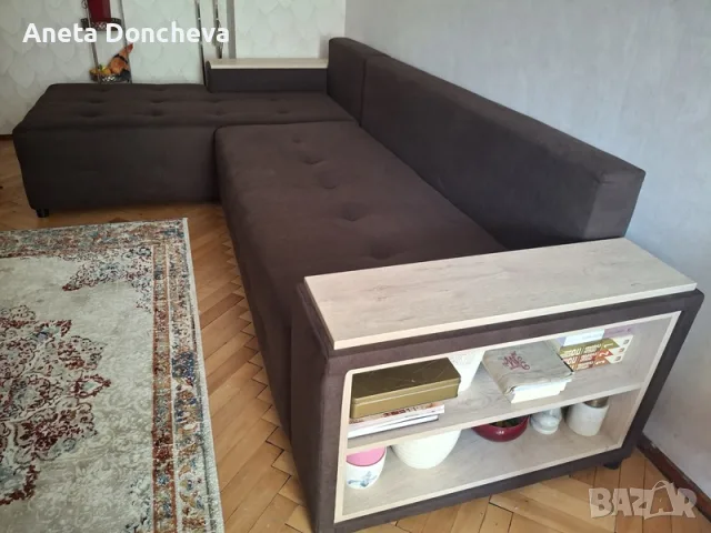 Ъглов разтегателен диван с ракла