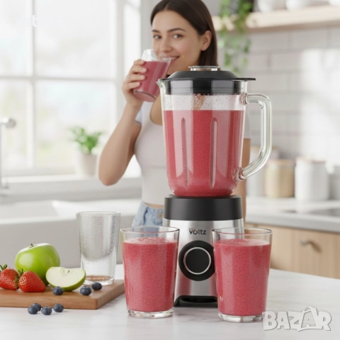 Блендер Oliver Voltz OV51162E 800W – Силна мощност, стъклена кана и надеждност за всеки ден, снимка 2 - Блендери - 52595665