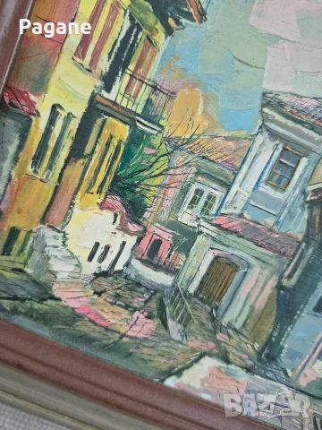 Пейзаж масло - Старият град , снимка 6 - Картини - 56140683