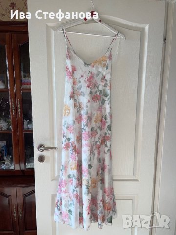 Нова ефирна дълга елегантна рокля флорален принт нежни цветя , снимка 7 - Рокли - 41612577