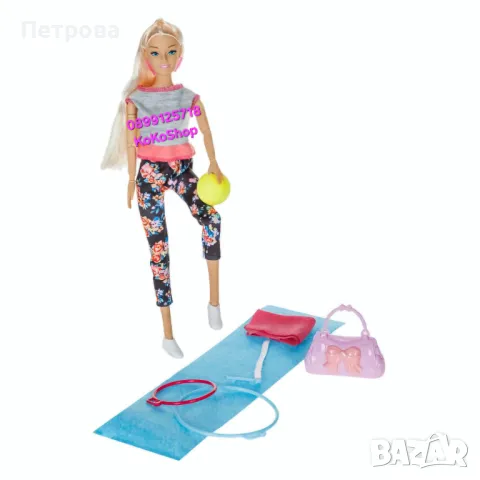 Кукла гимнастичка с аксесоари/кукла на тренировка/кукла спортист, снимка 2 - Кукли - 47937991