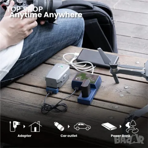 Bronine NP-W126S,NP-W126/Fujifilm/Смарт станция за зареждане на батерии за 10 марки фотоапарати, снимка 13 - Батерии, зарядни - 49308710