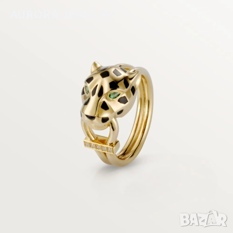 CARTIER Panthere de Cartier Gold Black 5 Diamonds Пръстен, снимка 10 - Пръстени - 52818763