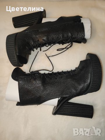 Дамски боти от естествена кожа Bianki с отворена пета и пръсти цена 89 лв. номер 37, снимка 10 - Дамски обувки на ток - 44222960