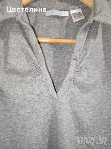 Сива тениска с къс ръкав за момичета на dressforless размер 156/158 см. , снимка 2 - Детски тениски и потници - 42654607