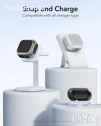 ESR Orbit Hybrid калъф за AirPods 4 – Titanium, MagSafe съвместим, снимка 4 - Аксесоари за Apple - 55914407