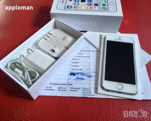 Apple iPhone 5S бял 16Gb Фабрично отключен Айфон телефон, снимка 3 - Apple iPhone - 36957685