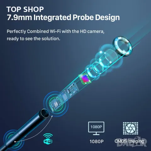 Ендоскоп с HD резолюция, 5,5 мм камера, 10, 5 и 2 метра дължина, снимка 5 - Камери - 48504759