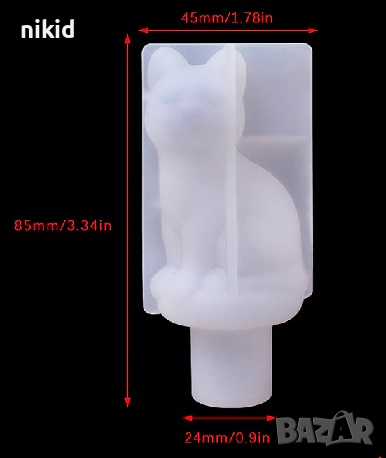 Коте Котка тапа за бутилка шише вино капачка силиконов молд форма шоколад гипс смола, снимка 2 - Форми - 36224009