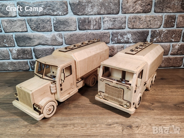Дървен модел на Камион–Цистерна – Craft Camp, снимка 16 - Коли, камиони, мотори, писти - 52736076