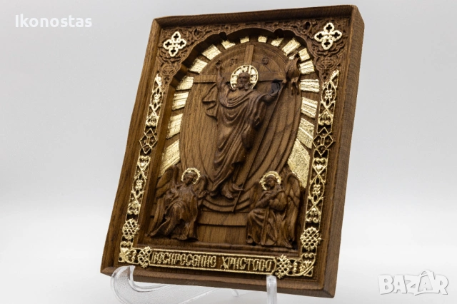 Релефна икона на Възкресението Христово, снимка 3 - Икони - 53222948
