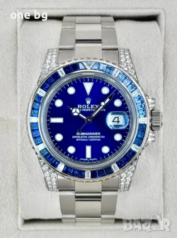 Rolex Submariner Blue King Jewels Diamond, снимка 6 - Луксозни - 55973441
