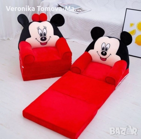 Плюшени кресла Спондж боб,Мини маус и Пепа пиг, снимка 4 - Плюшени играчки - 47970769