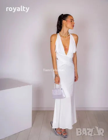 Стилна бяла дамска рокля 