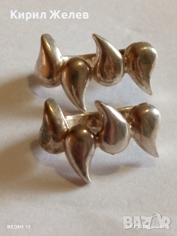 Сребърни обеци с абстрактен дизайн Арт бижу майсторска ръчна изработка 52607, снимка 9 - Обеци - 53762509