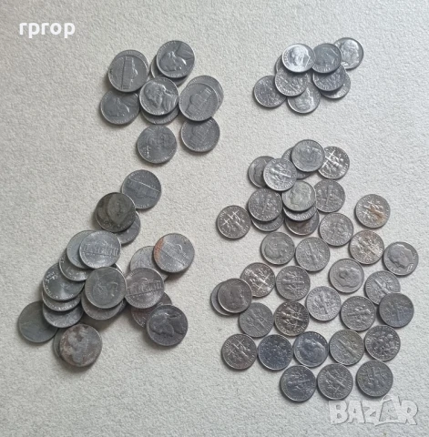 САЩ .
  5 и 10 цента .
46 бр. по 10 цента +
44 бр. по 5 цента.
 90 бр., снимка 4 - Нумизматика и бонистика - 49203733